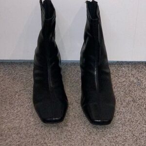 Black Leather Ankle Boots